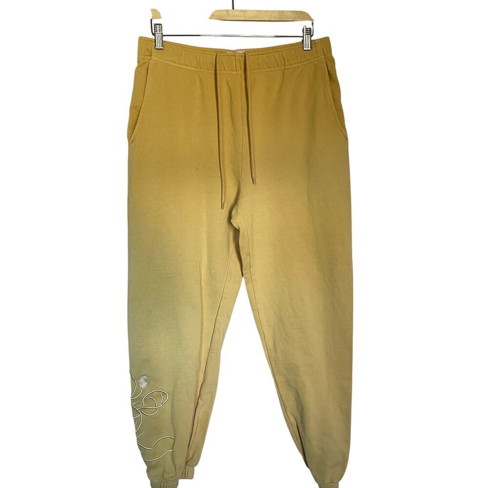 Disney Mickey Mouse bright yellow pants pocket drawstring waist women's‎ size L